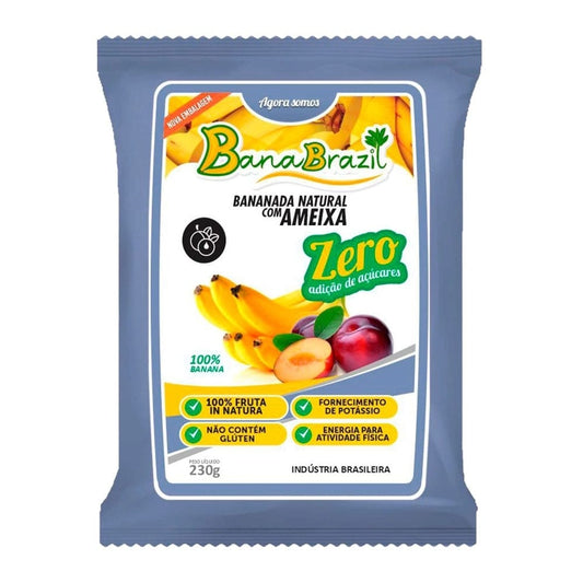 Pacote bananada natural com ameixa. (Zero Adição de Açúcares)