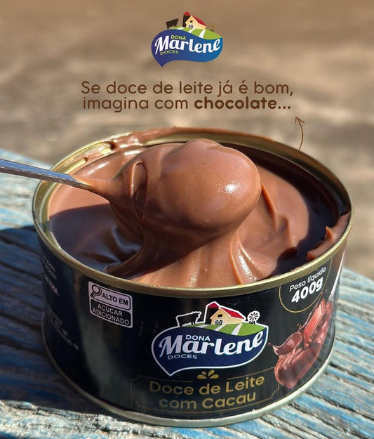 Doce de leite com cacau 400g.