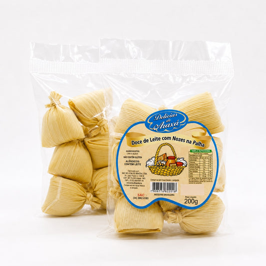 Doce de leite na palha com nozes 200g.